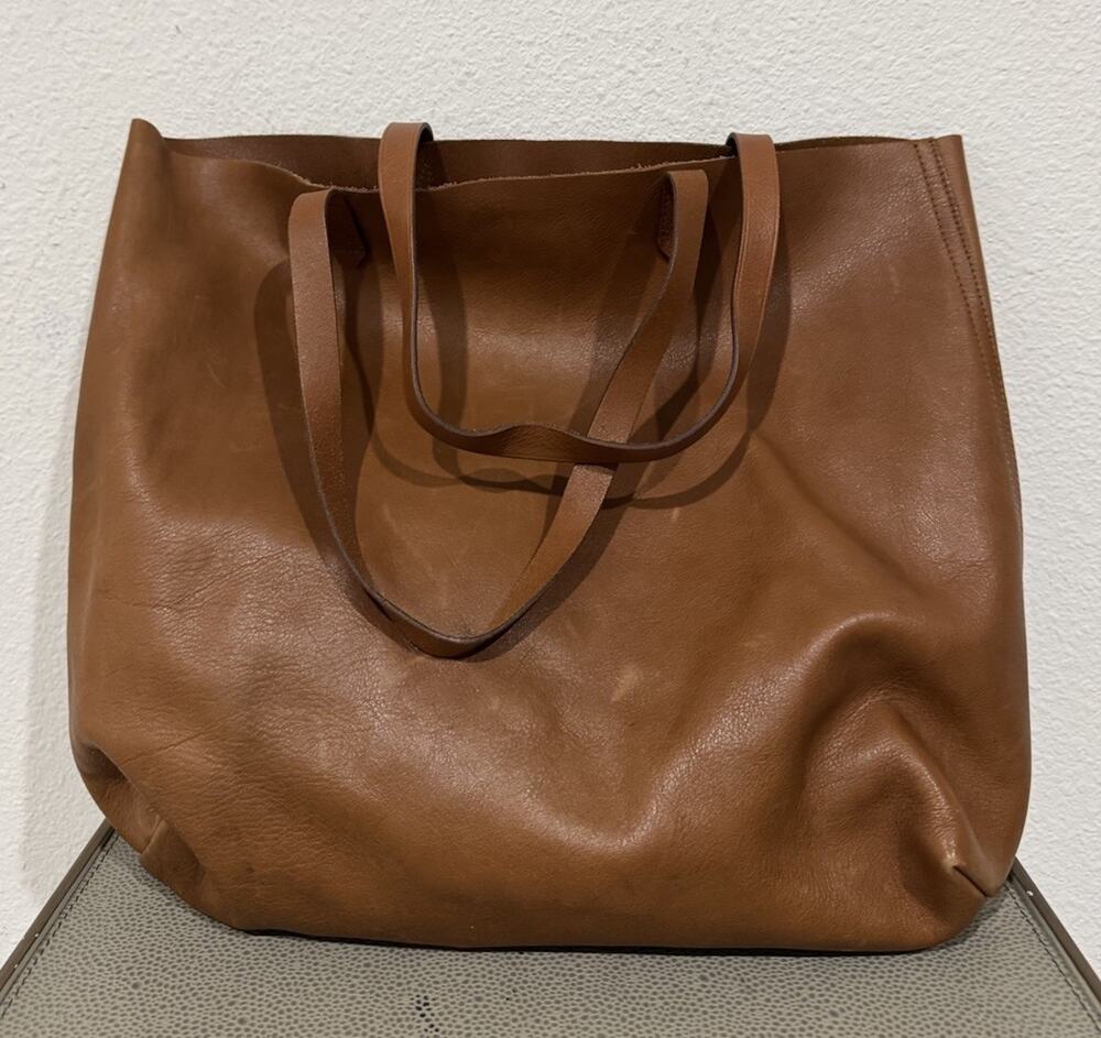 Madewell Medium Transport Tote English Saddle Brown Crossbody Shoulder Open Top